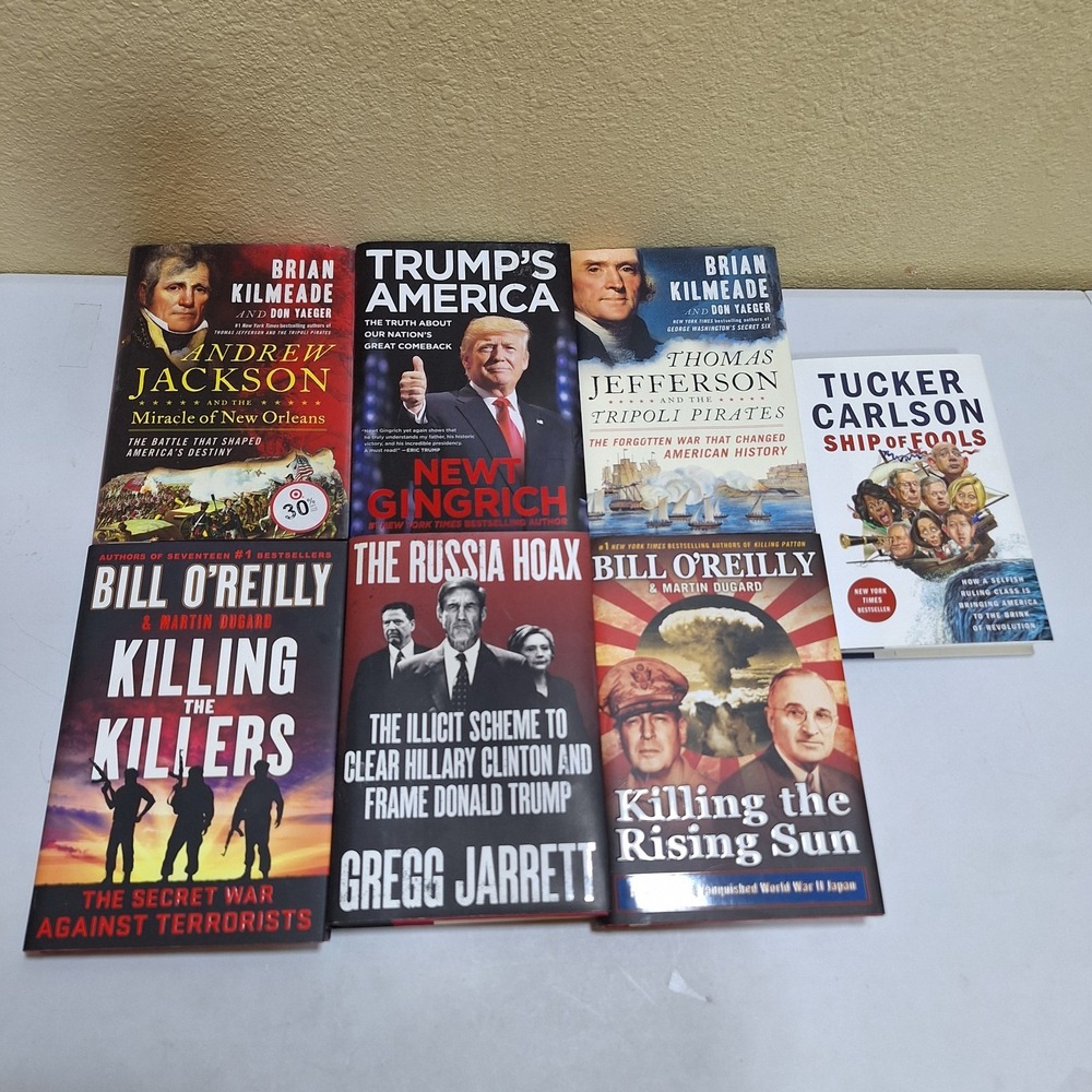7 Book Lot Conservativ Politics American History Trump O'Reilly Carlson Kilmeade